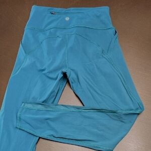 ATHLETA Women's S Teal High-Waisted Leggings pockets
